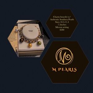 M Pearls Charm Bracelet with Southsea Pearls
